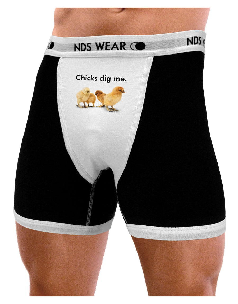 Chicks Dig Me Mens Boxer Brief Underwear-Boxer Briefs-NDS Wear-Black-with-White-Small-NDS WEAR