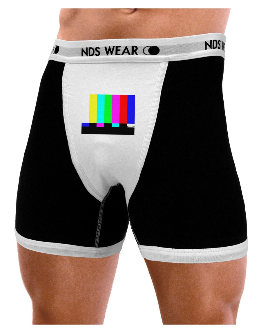 Color Bars Test Signal Mens Boxer Brief Underwear-Boxer Briefs-NDS Wear-Black-with-White-Small-NDS WEAR