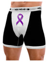 Crohn’s Disease Awareness Ribbon - Purple Mens Boxer Brief Underwear-Boxer Briefs-NDS Wear-Black-with-White-Small-NDS WEAR