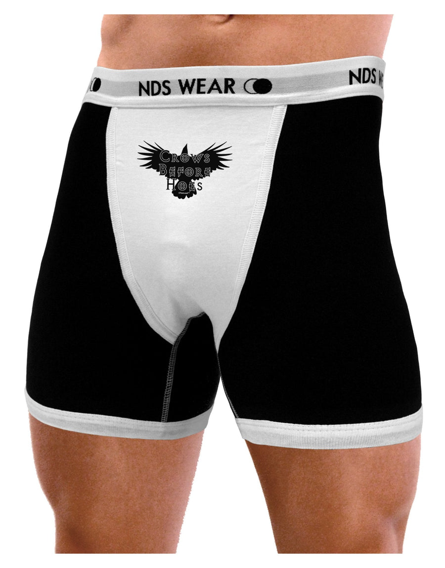 Crows Before Hoes Design Mens Boxer Brief Underwear by TooLoud-Boxer Briefs-NDS Wear-Black-with-White-Small-NDS WEAR