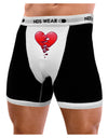 Crumbling Broken Heart Mens Boxer Brief Underwear by NDS Wear-Boxer Briefs-NDS Wear-Black-with-White-Small-NDS WEAR