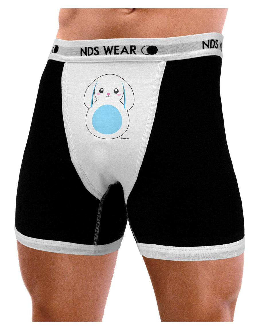 Cute Bunny with Floppy Ears - Blue Mens Boxer Brief Underwear by TooLoud-Boxer Briefs-NDS Wear-Black-with-White-Small-NDS WEAR