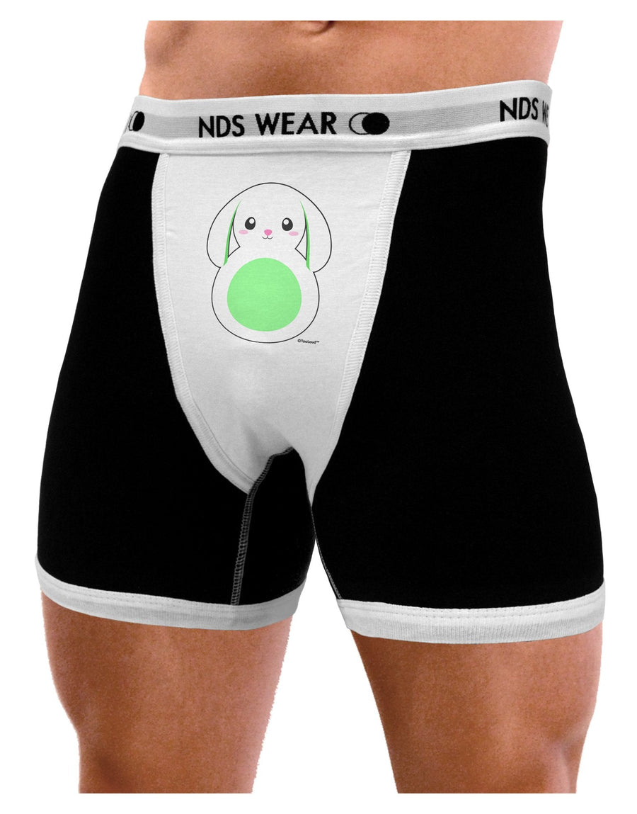 Cute Bunny with Floppy Ears - Green Mens Boxer Brief Underwear by TooLoud-Boxer Briefs-NDS Wear-Black-with-White-Small-NDS WEAR