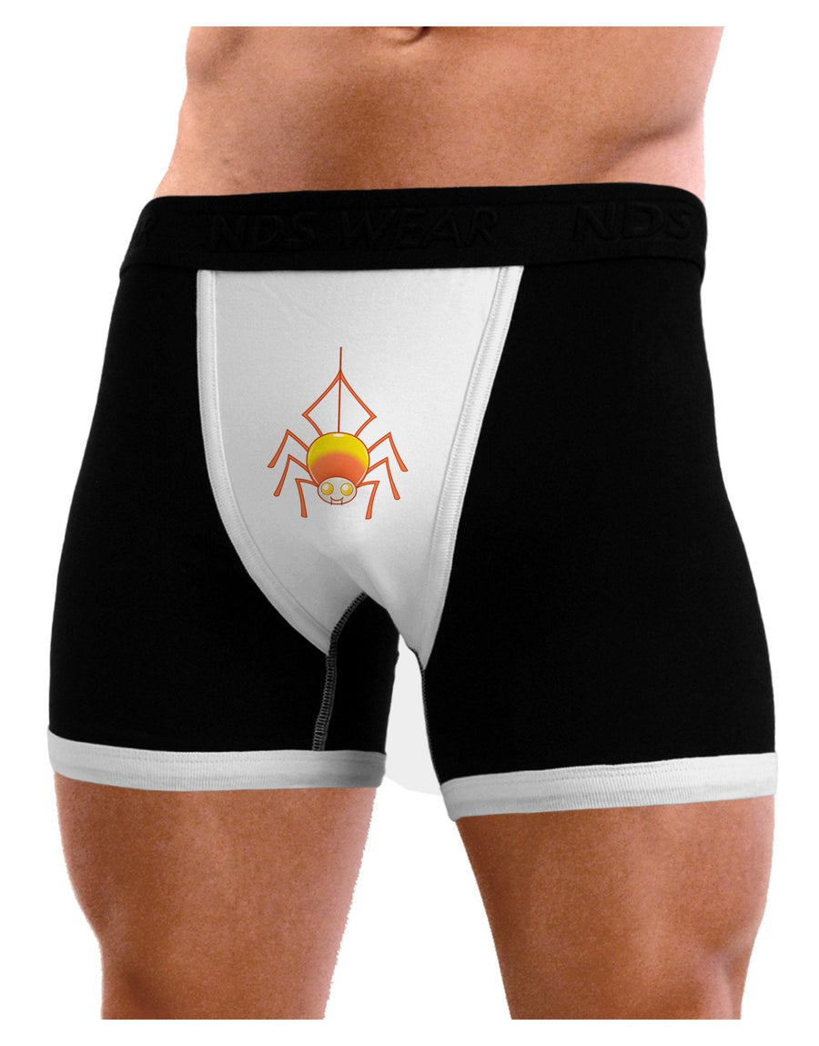 Cute Candy Corn Spider - Halloween Mens Boxer Brief Underwear-Boxer Briefs-NDS Wear-Black-with-White-Small-NDS WEAR