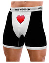 Cute Cartoon Heart Mens Boxer Brief Underwear by NDS Wear-Boxer Briefs-NDS Wear-Black-with-White-Small-NDS WEAR