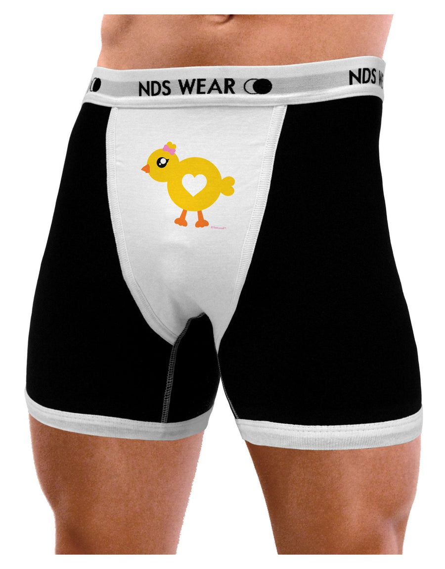 Cute Chick with Bow Mens Boxer Brief Underwear by TooLoud-Boxer Briefs-NDS Wear-Black-with-White-Small-NDS WEAR