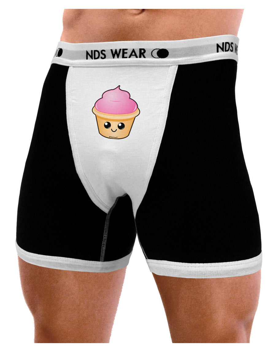 Cute Cupcake Design #2 Mens Boxer Brief Underwear by TooLoud-Boxer Briefs-NDS Wear-Black-with-White-Small-NDS WEAR