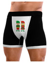 Cute Elf Couple Christmas Mens Boxer Brief Underwear-Boxer Briefs-NDS Wear-Black-with-White-Small-NDS WEAR