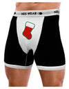 Cute Faux Applique Christmas Stocking Mens Boxer Brief Underwear-Boxer Briefs-NDS Wear-Black-with-White-Small-NDS WEAR