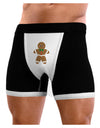 Cute Gingerbread Man Christmas Mens Boxer Brief Underwear-Boxer Briefs-NDS Wear-Black-with-White-Small-NDS WEAR