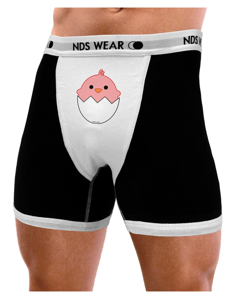 Cute Hatching Chick - Pink Mens Boxer Brief Underwear by TooLoud-Boxer Briefs-NDS Wear-Black-with-White-Small-NDS WEAR