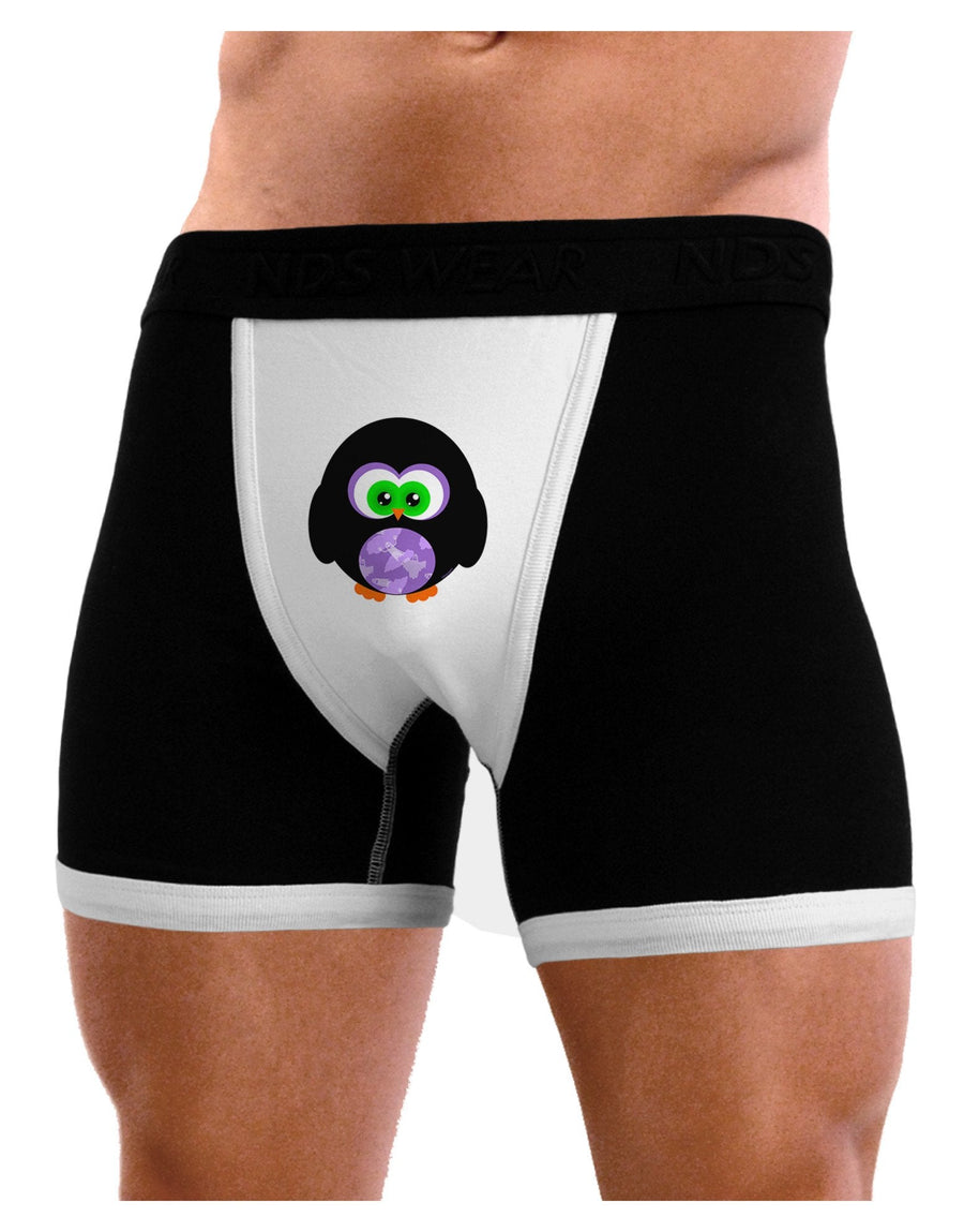 Cute Owl Halloween Mens Boxer Brief Underwear-Boxer Briefs-NDS Wear-Black-with-White-Small-NDS WEAR