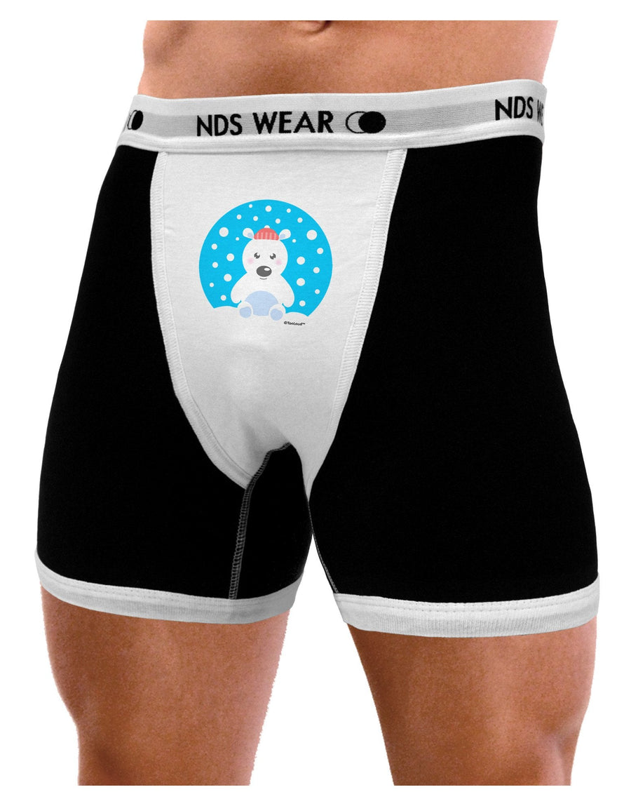 Cute Polar Bear - Christmas Mens Boxer Brief Underwear by TooLoud-Boxer Briefs-NDS Wear-Black-with-White-Small-NDS WEAR