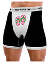 Cute Polka Dot Flip Flops - Pink and Green Mens Boxer Brief Underwear-Boxer Briefs-NDS Wear-Black-with-White-Small-NDS WEAR