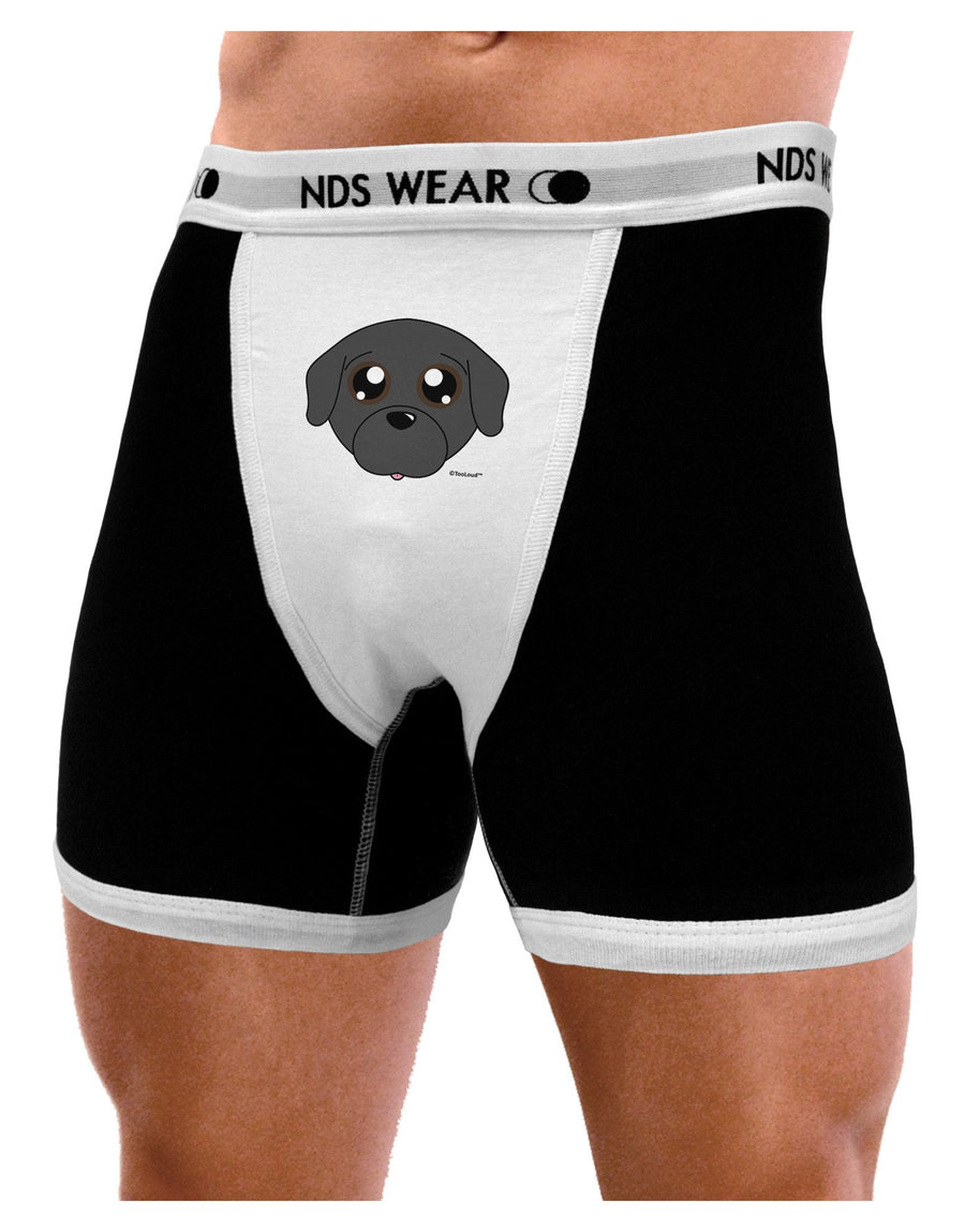 Cute Pug Dog - Black Mens Boxer Brief Underwear by TooLoud-Boxer Briefs-TooLoud-Black-with-White-Small-NDS WEAR