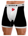 Cute Red Heart Balloon Mens Boxer Brief Underwear-Boxer Briefs-NDS Wear-Black-with-White-Small-NDS WEAR