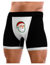 Cute Santa Claus Face Faux Applique Mens Boxer Brief Underwear-Boxer Briefs-NDS Wear-Black-with-White-Small-NDS WEAR