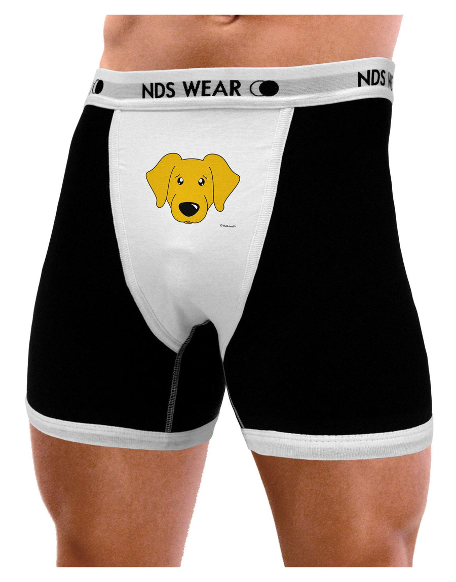 Cute Yellow Labrador Retriever Dog Mens Boxer Brief Underwear by TooLoud-Boxer Briefs-TooLoud-Black-with-White-Small-NDS WEAR