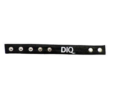 DIQ Leather C-ring with Snaps, Adjustable Leather Bracelet-C-ring-DIQ Wear-Black with White-NDS WEAR