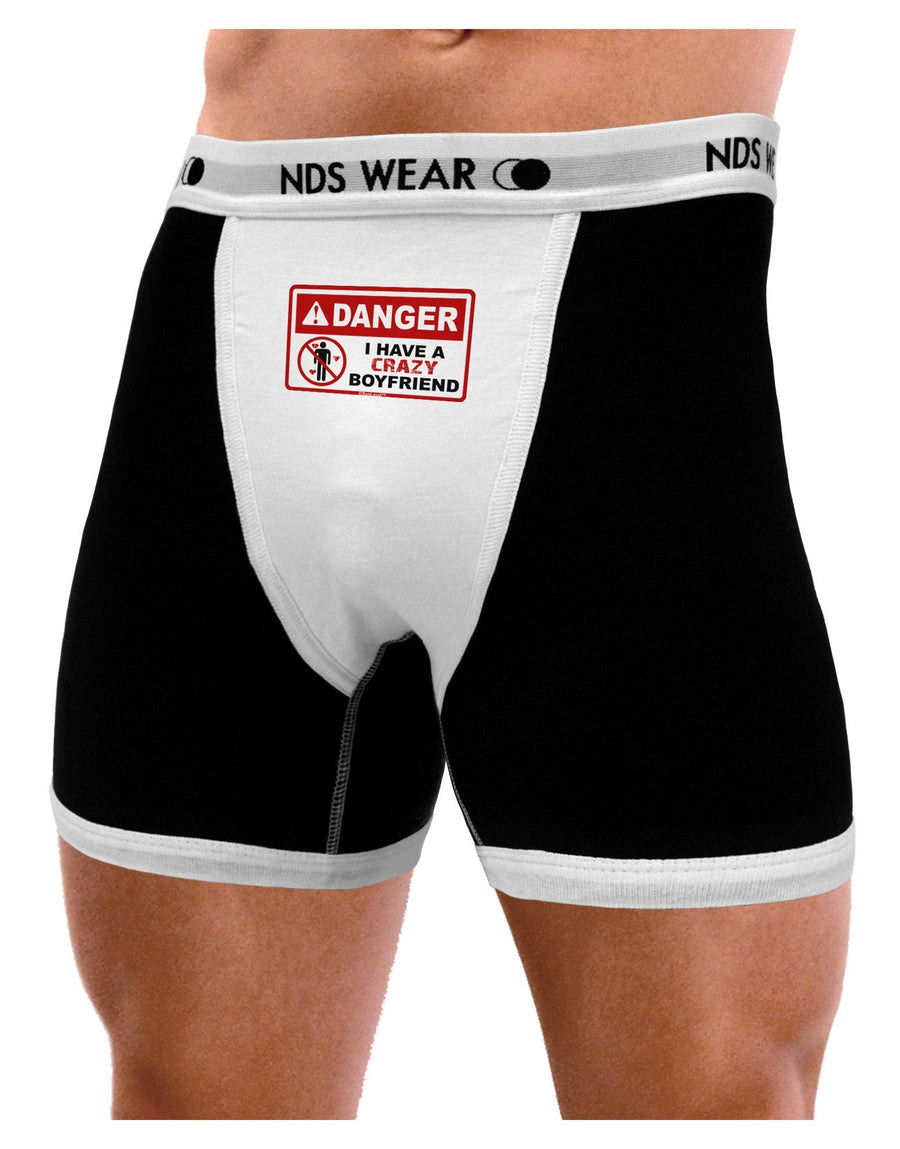 Danger - Crazy Boyfriend Mens Boxer Brief Underwear-Boxer Briefs-NDS Wear-Black-with-White-Small-NDS WEAR