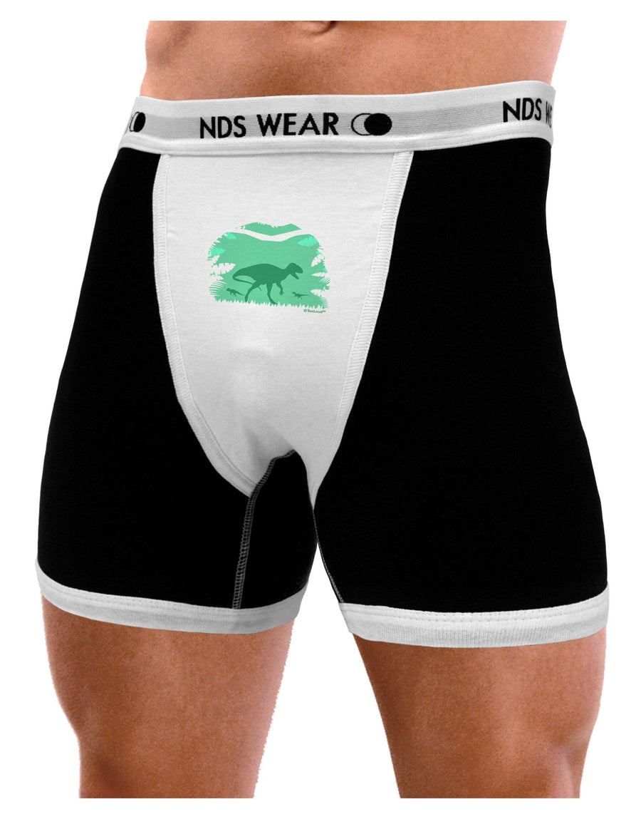 Dinosaur Silhouettes - Jungle Mens Boxer Brief Underwear by TooLoud-Boxer Briefs-NDS Wear-Black-with-White-Small-NDS WEAR