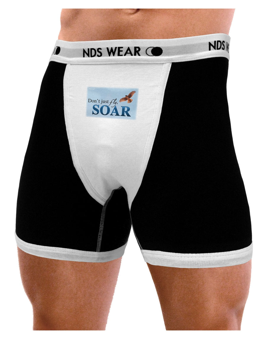 Don't Just Fly SOAR Mens Boxer Brief Underwear-Boxer Briefs-NDS Wear-Black-with-White-Small-NDS WEAR