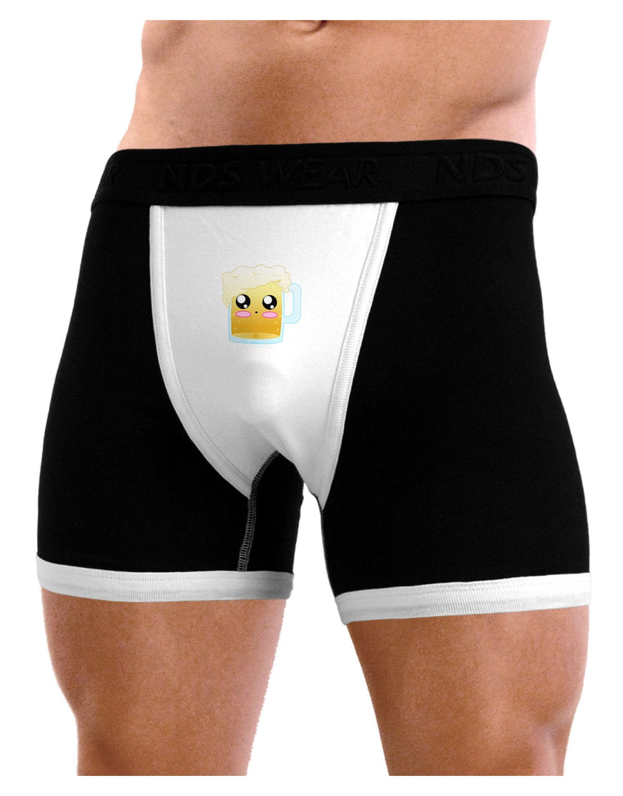 Draft the cute Beer Mens Boxer Brief Underwear-Boxer Briefs-NDS Wear-Black-with-White-Small-NDS WEAR