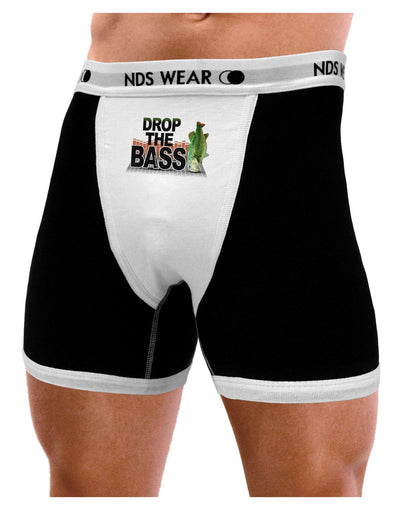 Drop The Bass Fish Mens Boxer Brief Underwear-Boxer Briefs-NDS Wear-Black-with-White-Small-NDS WEAR