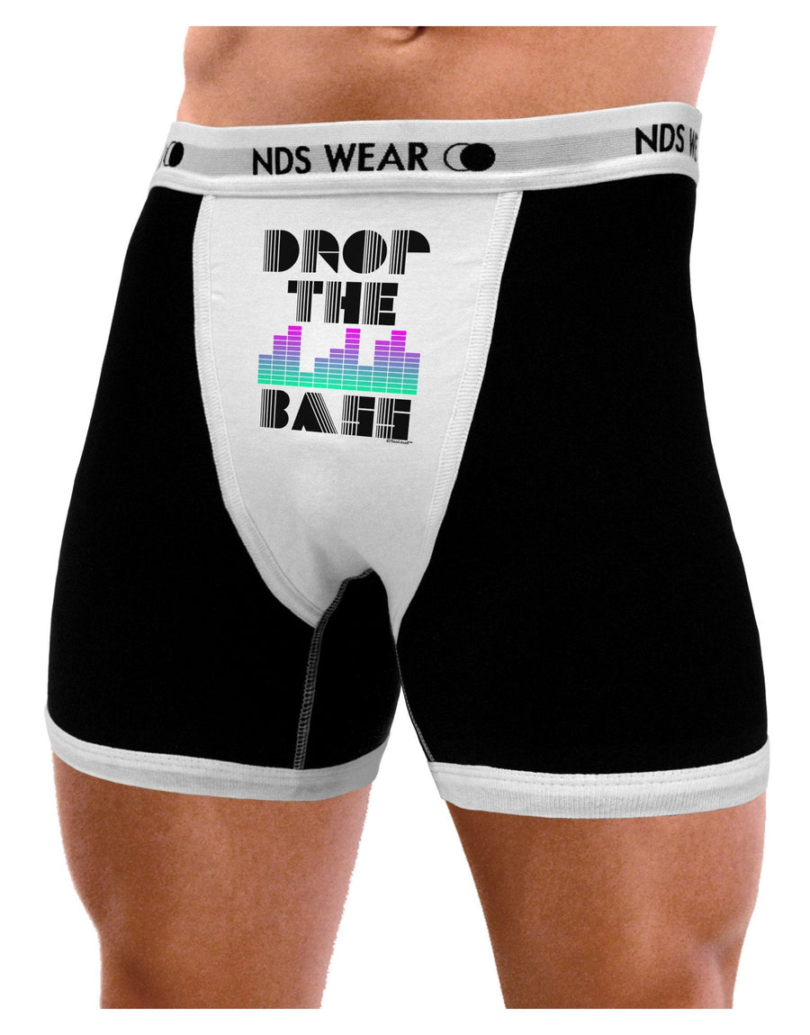 Drop the Bass Mens Boxer Brief Underwear-Boxer Briefs-NDS Wear-Black-with-White-Small-NDS WEAR