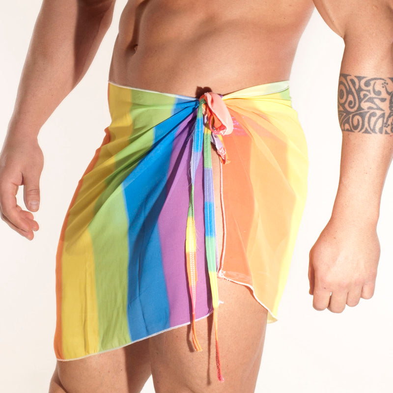 Elegant Sheer Rainbow Mini Sarong Wrap-Sarong-NDS WEAR-NDS WEAR