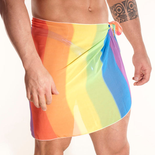 Elegant Sheer Rainbow Mini Sarong Wrap-Sarong-NDS WEAR-NDS WEAR