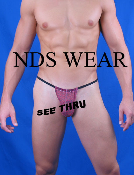 Elegant Sheer Red Cheetah Posing Strap - By NDS Wear-NDS Wear-NDS WEAR-One-Size-NDS WEAR