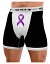 Epilepsy Awareness Ribbon - Purple Mens Boxer Brief Underwear-Boxer Briefs-NDS Wear-Black-with-White-Small-NDS WEAR