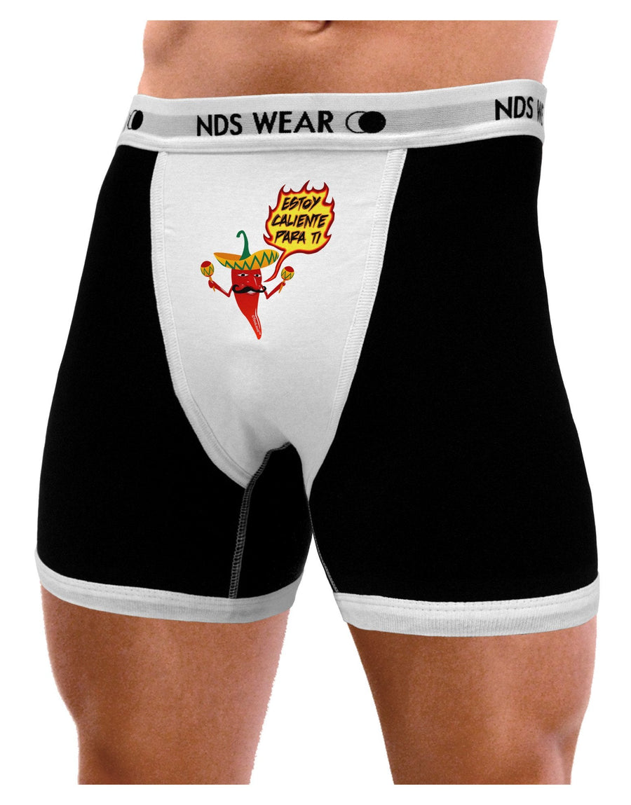 Estoy Caliente Para Ti Mens Boxer Brief Underwear-Boxer Briefs-NDS Wear-Black-with-White-Small-NDS WEAR