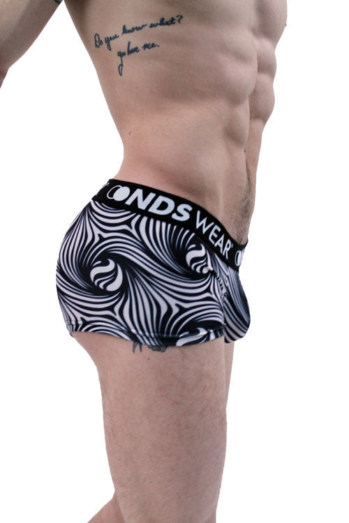 Festivo Black and White Men's Short Trunk Underwear-Mens Trunk Underwear-NDS Wear-NDS WEAR