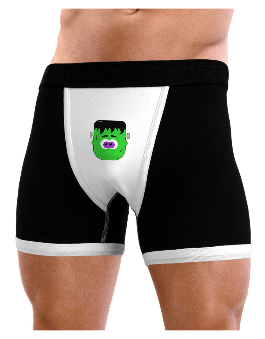 Frankenstein Face Halloween Mens Boxer Brief Underwear-Boxer Briefs-NDS Wear-Black-with-White-Small-NDS WEAR