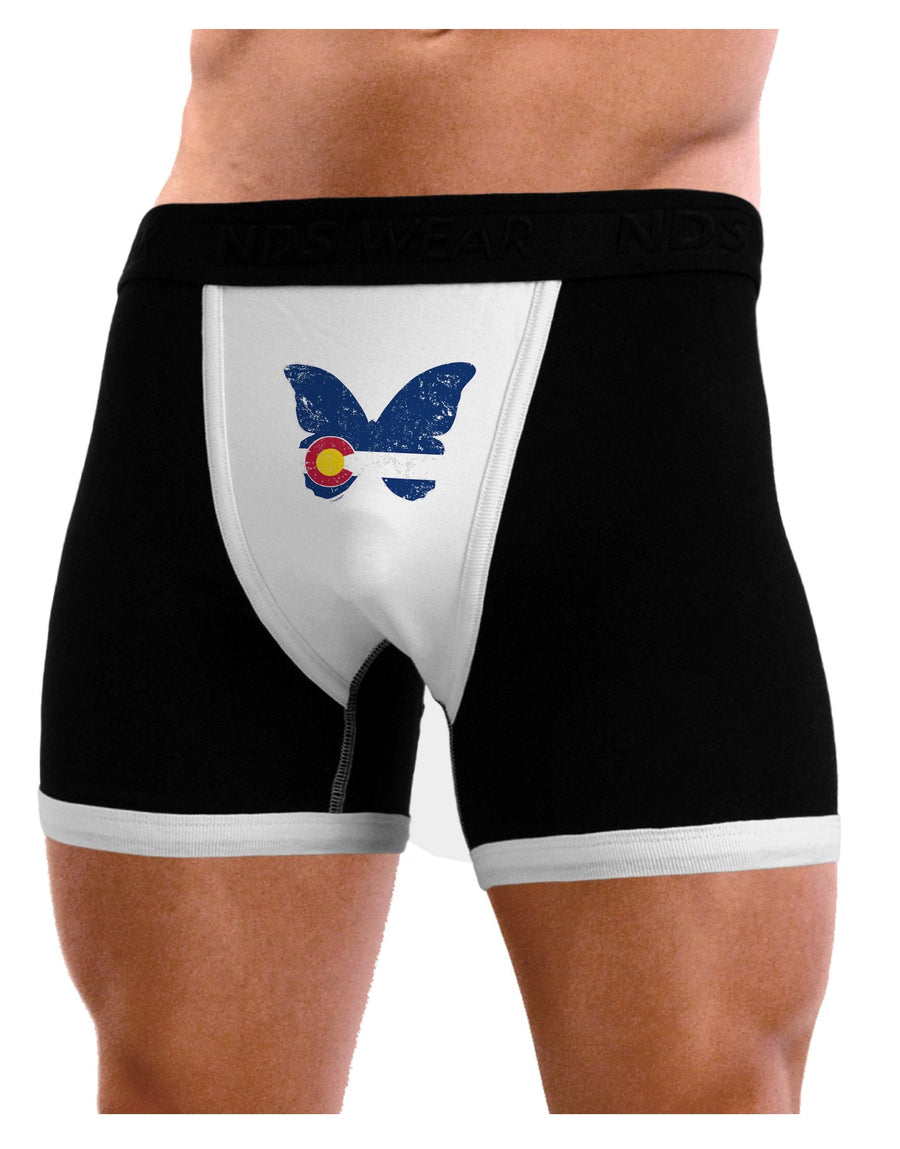 Grunge Colorado Butterfly Flag Mens Boxer Brief Underwear-Mens-BoxerBriefs-NDS Wear-Black-with-White-Small-NDS WEAR