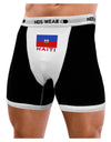 Haiti Flag Mens Boxer Brief Underwear-Boxer Briefs-NDS Wear-Black-with-White-Small-NDS WEAR