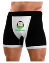 Happy Huladays Christmas Penguin - Red and Green Mens Boxer Brief Underwear-Boxer Briefs-NDS Wear-Black-with-White-Small-NDS WEAR