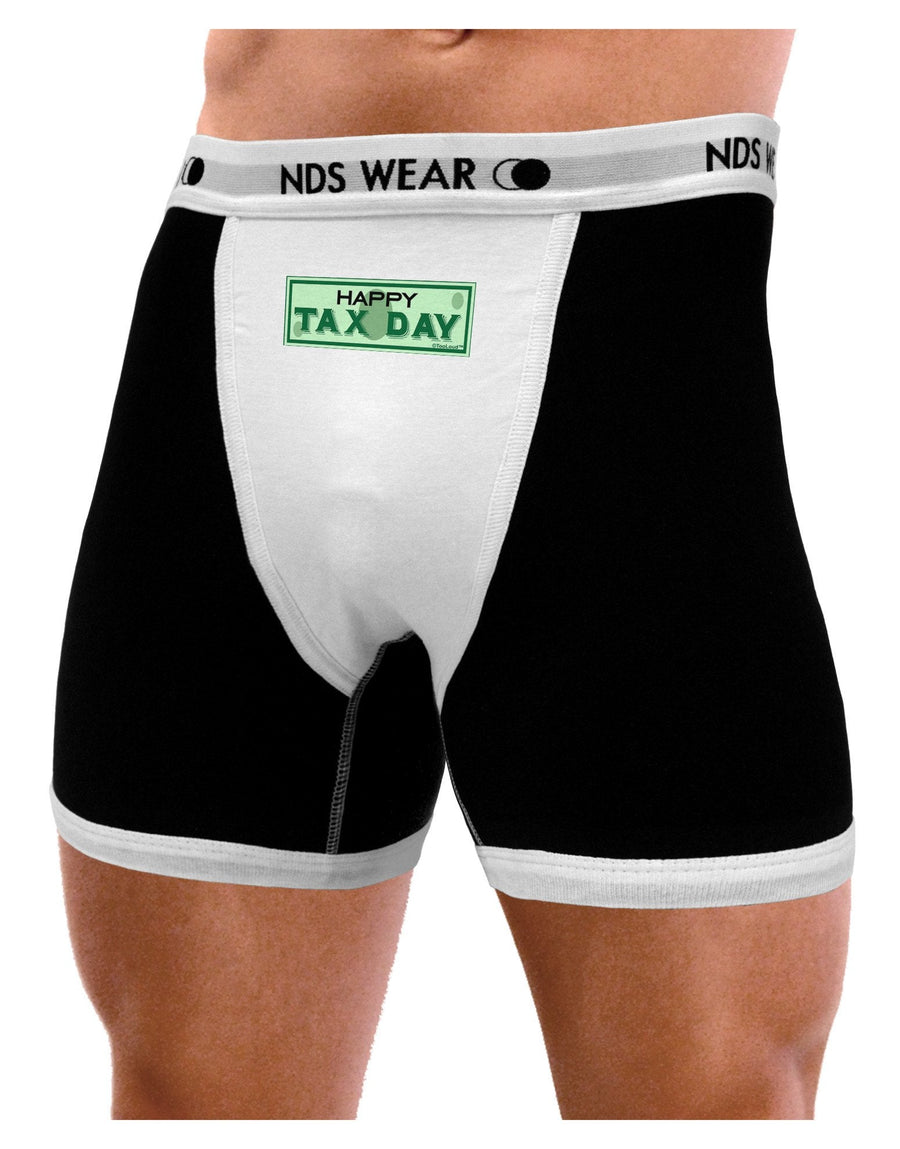 Happy Tax Day Mens Boxer Brief Underwear-Boxer Briefs-NDS Wear-Black-with-White-Small-NDS WEAR