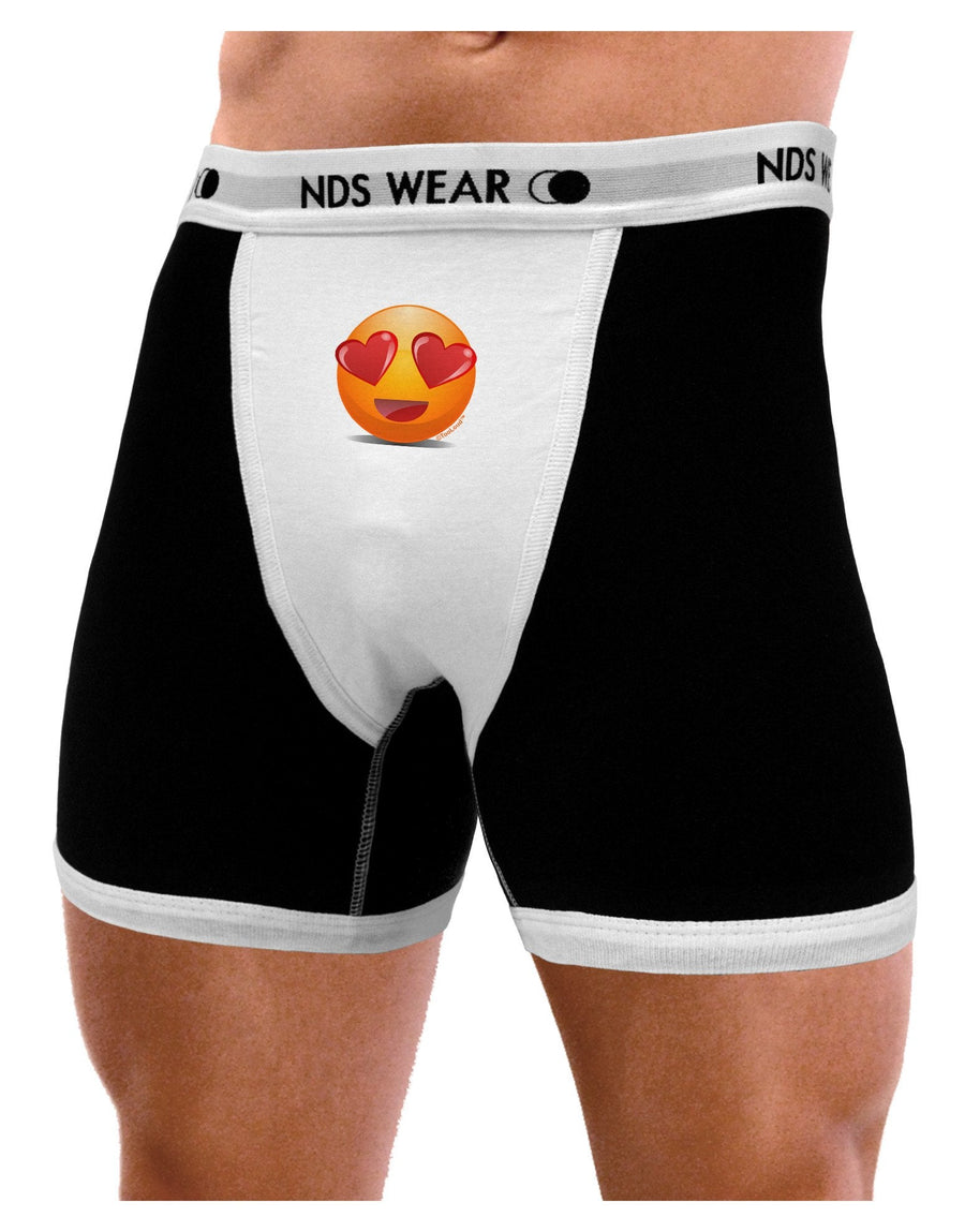 Heart Eye Emoji Mens Boxer Brief Underwear-Boxer Briefs-NDS Wear-Black-with-White-Small-NDS WEAR
