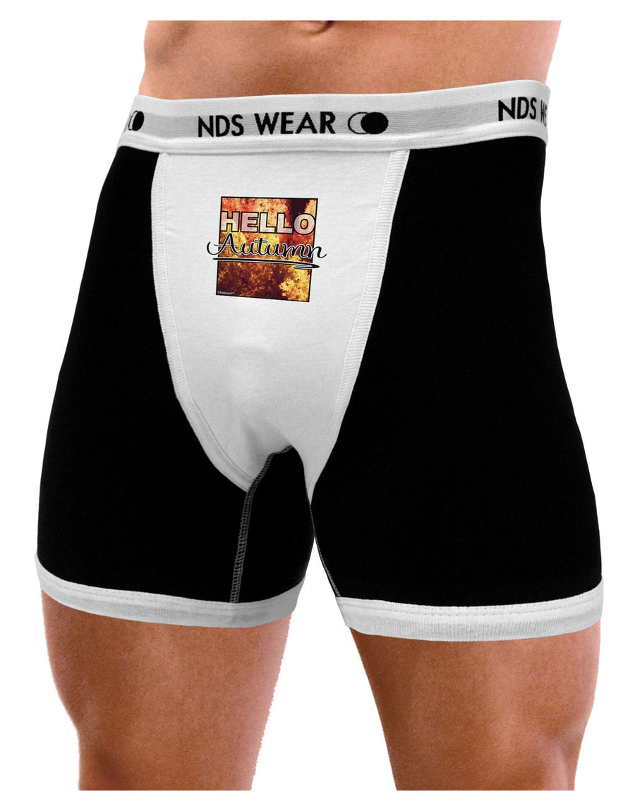 Hello Autumn Mens Boxer Brief Underwear-Boxer Briefs-NDS Wear-Black-with-White-Small-NDS WEAR