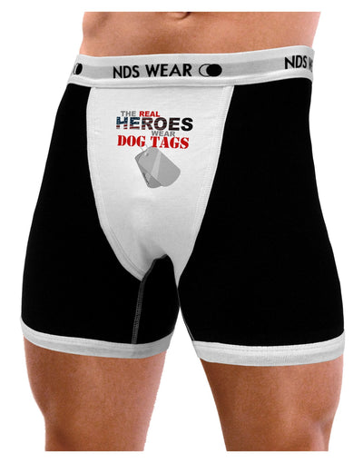 Heroes Dog Tags Mens Boxer Brief Underwear-Boxer Briefs-NDS Wear-Black-with-White-Small-NDS WEAR