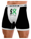 Hope for a Cure - Light Green Ribbon Celiac Disease - Flowers Mens Boxer Brief Underwear-Boxer Briefs-NDS Wear-Black-with-White-Small-NDS WEAR