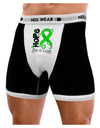 Hope for a Cure - Lime Green Ribbon Lyme Disease - Flowers Mens Boxer Brief Underwear-Boxer Briefs-NDS Wear-Black-with-White-Small-NDS WEAR
