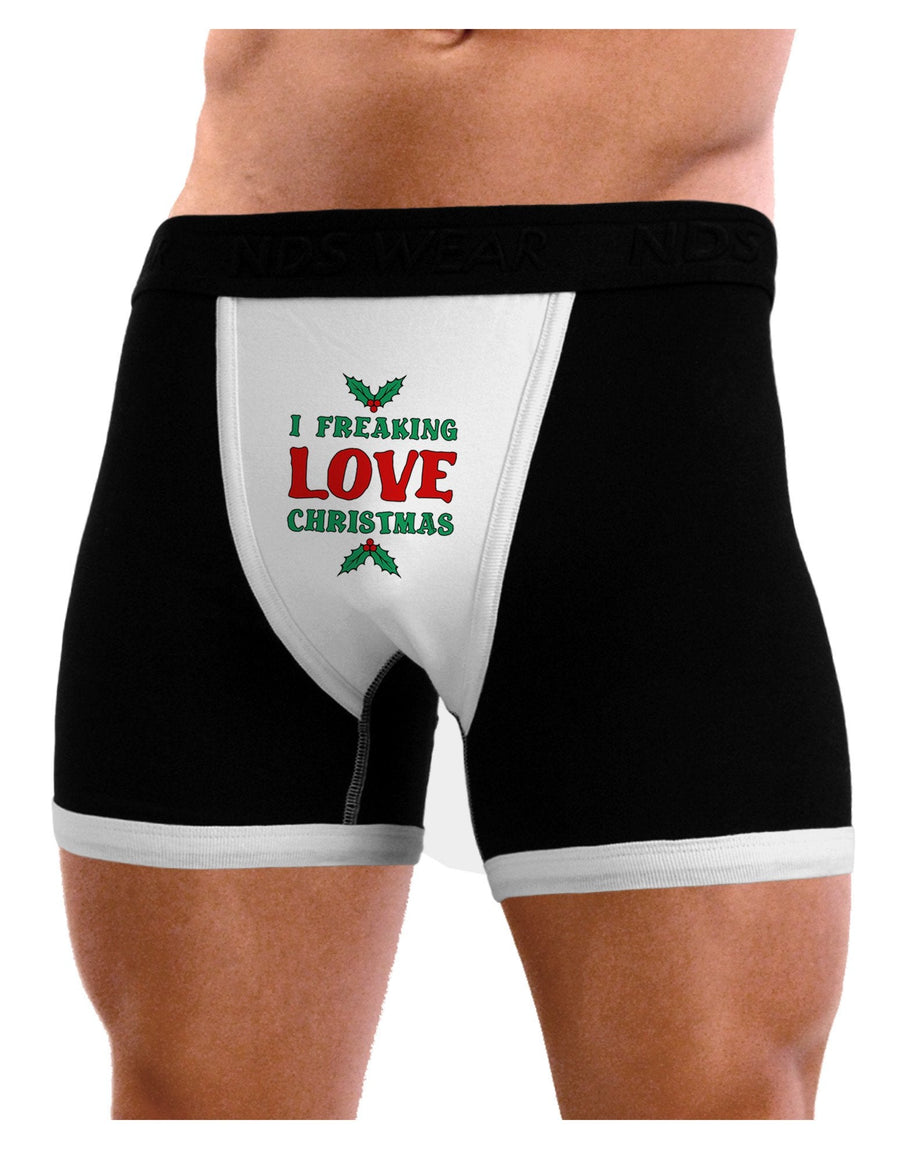 I F-ing Love Christmas Funny Mens Boxer Brief Underwear-Boxer Briefs-NDS Wear-Black-with-White-Small-NDS WEAR