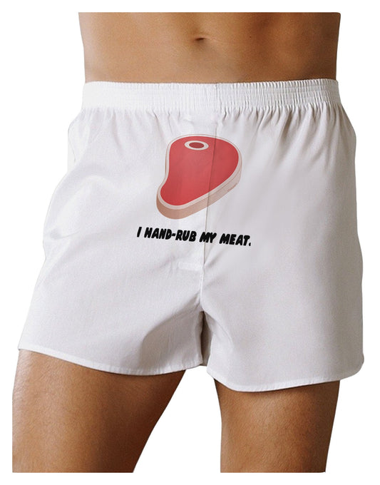I Hand-Rub My Meat - Steak Front Print Boxer Shorts-Boxer Shorts-TooLoud-White-Small-NDS WEAR
