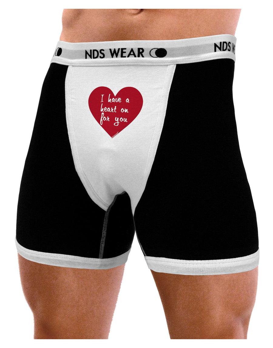 I Have a Heart On For You Mens Boxer Brief Underwear-Boxer Briefs-NDS Wear-Black-with-White-Small-NDS WEAR