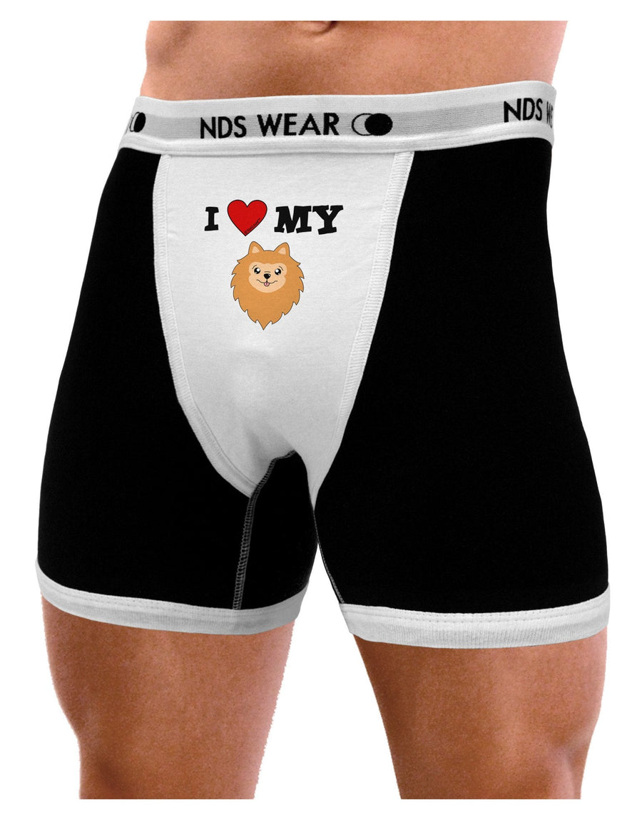 I Heart My - Cute Pomeranian Dog Mens Boxer Brief Underwear by TooLoud-Boxer Briefs-TooLoud-Black-with-White-Small-NDS WEAR