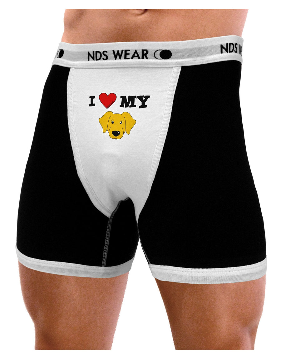 I Heart My - Cute Yellow Labrador Retriever Dog Mens Boxer Brief Underwear by TooLoud-Boxer Briefs-TooLoud-Black-with-White-Small-NDS WEAR